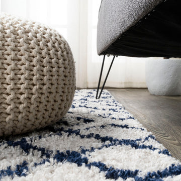 Algaida Moroccan Diamond Shag Area Rug